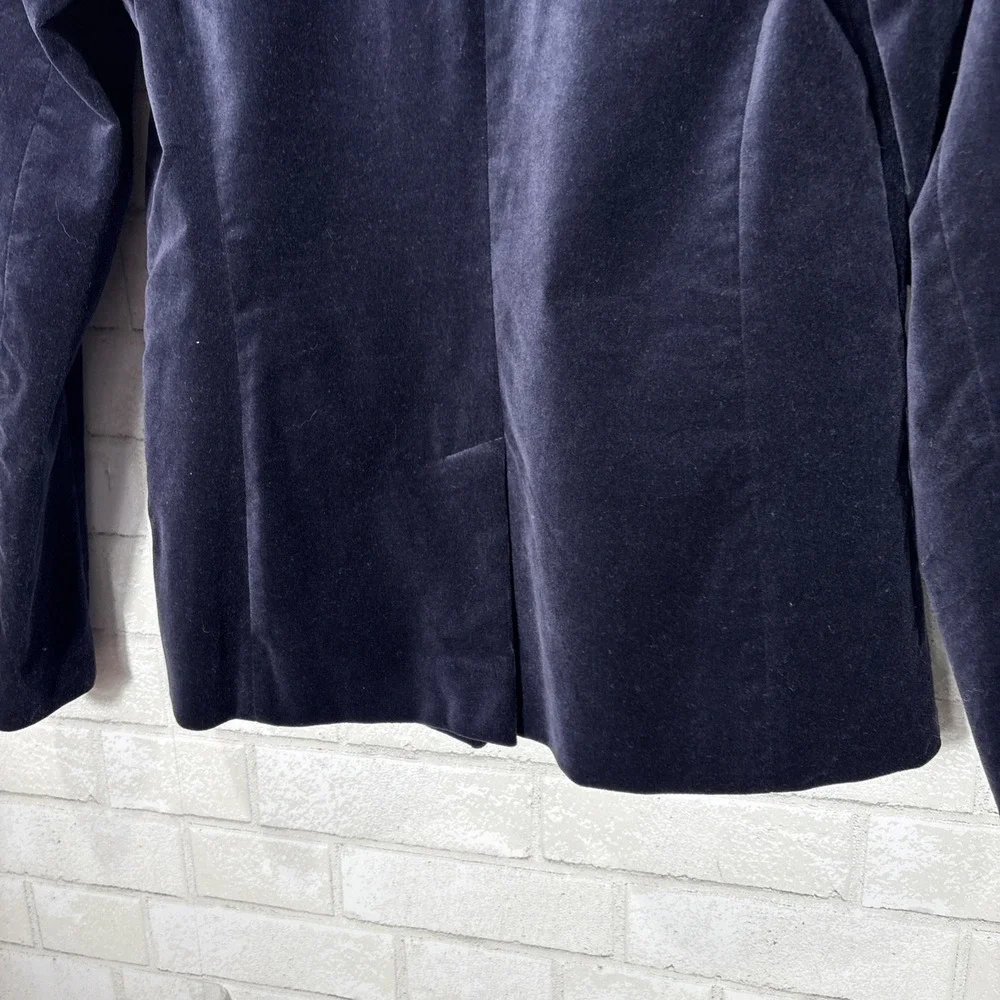 Banana Republic Velvet‎ Blazer Women 4 Preppy Dark Academia Equestrian Office